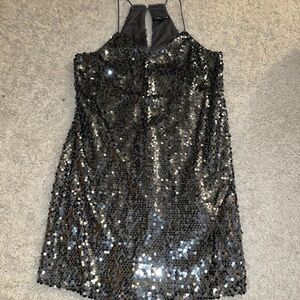 009 Express silver sequin dress small New Years